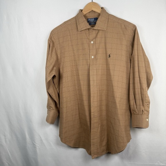 Polo‎ Ralph Lauren Staton Shirt Size XLarge Brown Plaid Lightweight - Picture 1 of 7